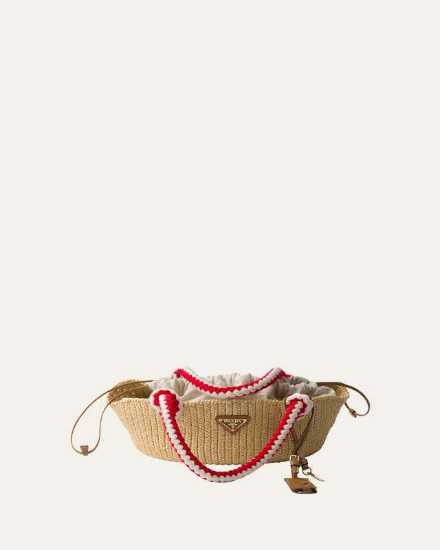 Drawstring Crochet Shoulder Bag